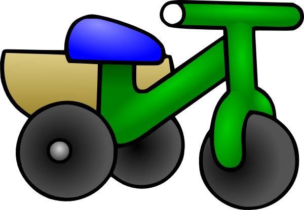 Child Tricycle Clip Art - Cartoon Tricycle (600x416)
