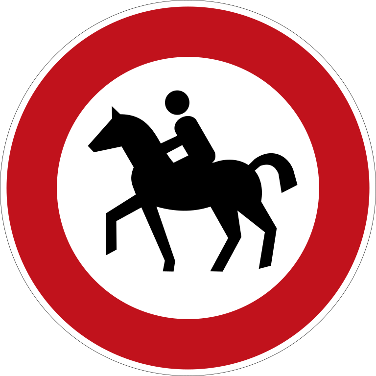 Verbot Für Reiter, Stvo - Man Riding Horse Clipart (768x768)