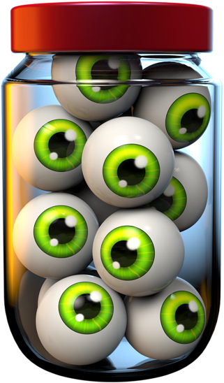 Halloween Jar Of Eyeballs Png Clipart Image - Clip Art (409x600)