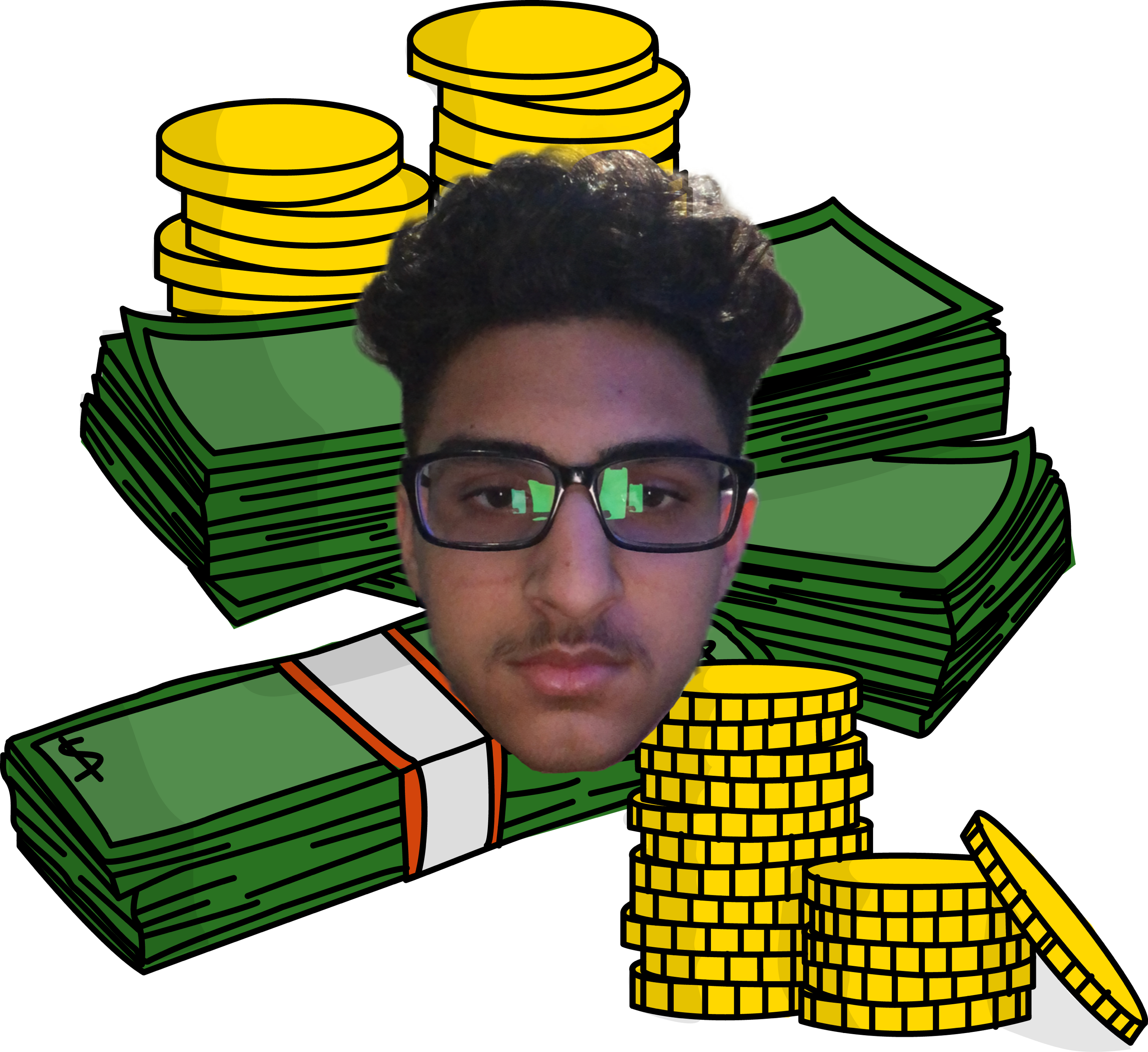 Ghai Is Placed Above Lots Of Money - Money Clipart (3024x2773)