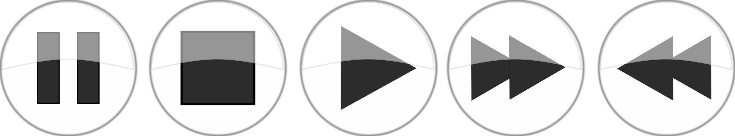 Media Player Buttons - Play Pause Stop Buttons (2400x446)