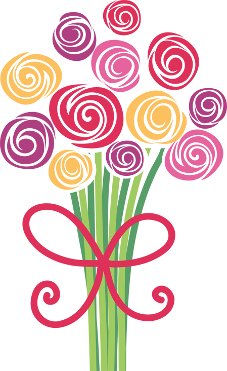 Cute And Fun Bouquet Of Hand Drawn Flowers - Simple Flower Vector Background (449x732)