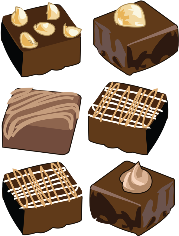 Set Of Cookies And Cakes - Brownies Clipart (601x800)
