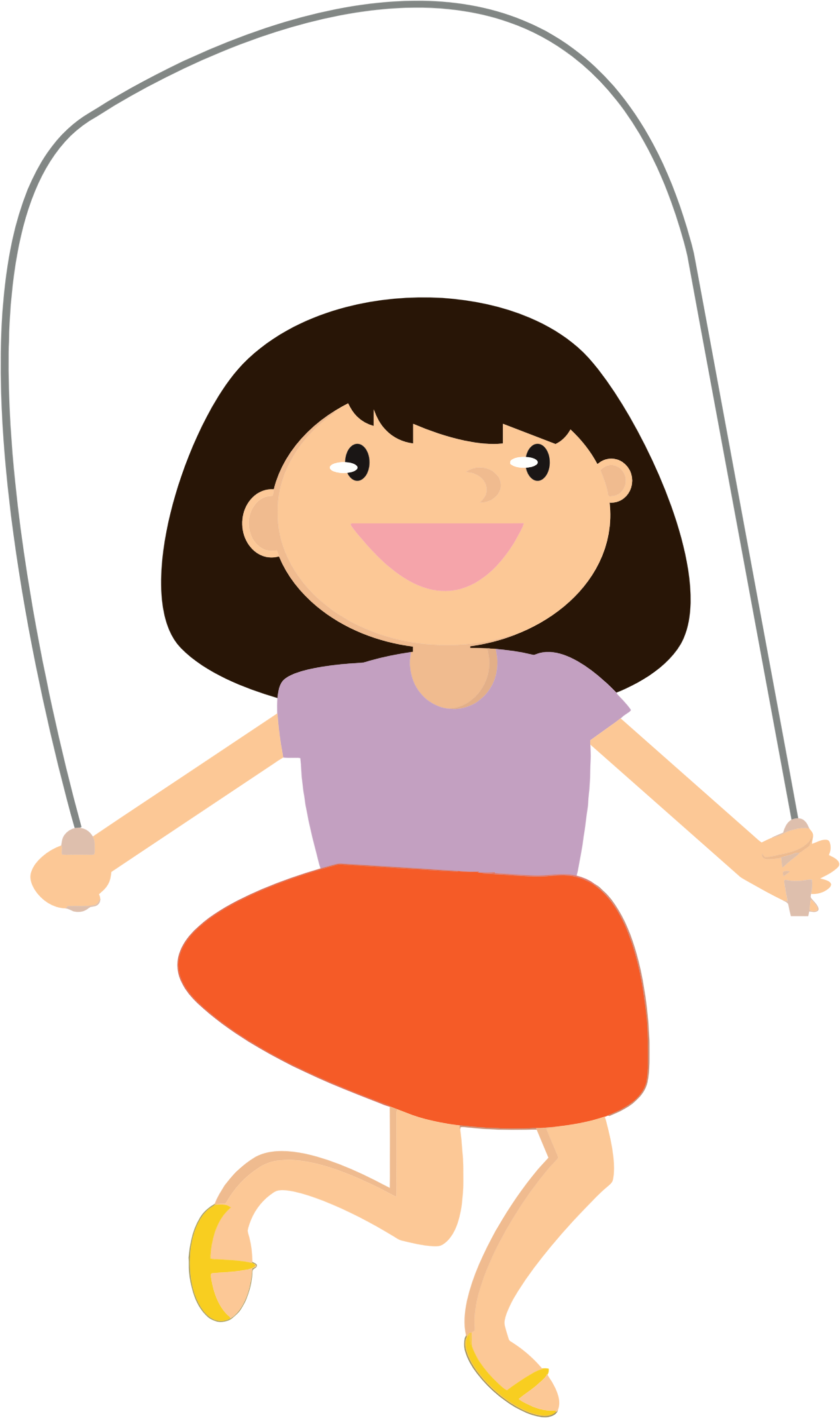 Jumping Rope - Girl Jumping Rope Cartoon (1268x2140)