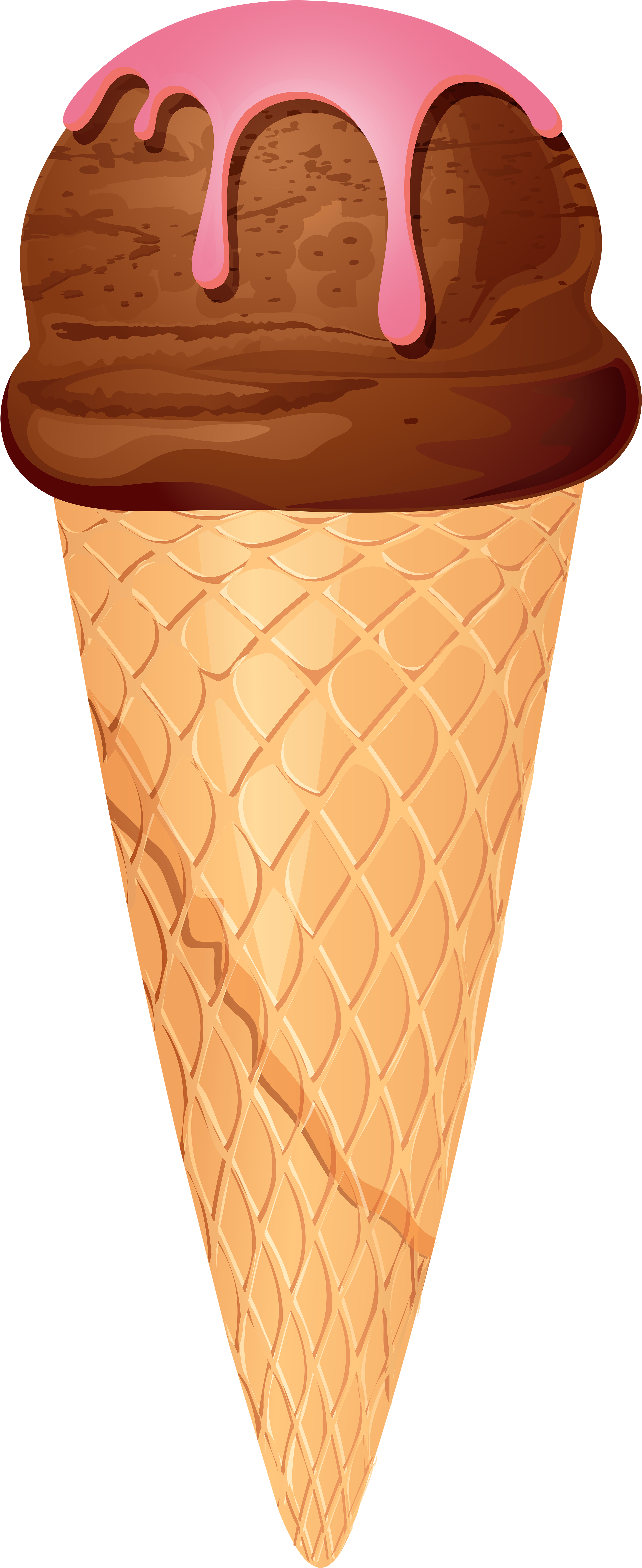 Chocolate Ice Cream Cone Png Clip Art - Cliparts Of Cone Ice Cream (3310x8000)