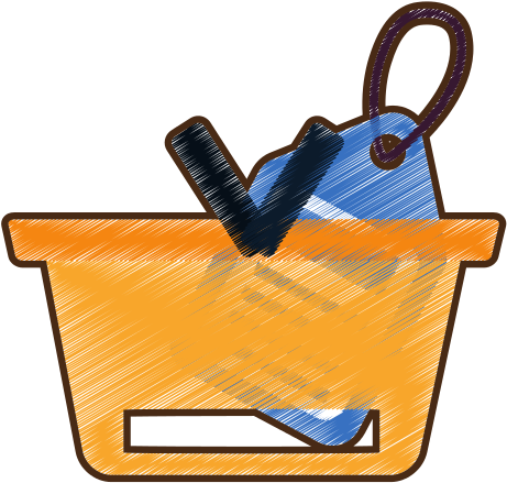 Drawing Basket Buying Online Blue Price Tag - Drawing (550x550)