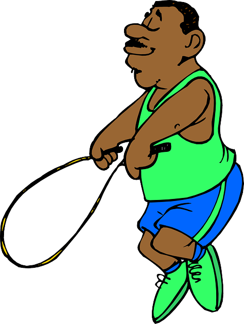 Sportive Skipping, Rope Skipping, Sports, Rope, Black, - Ropeskipping Cartoon (482x640)