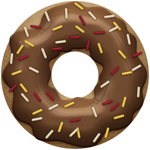 Chocolate Clipart Donut - Chocolate Doughnut Clipart (500x500)