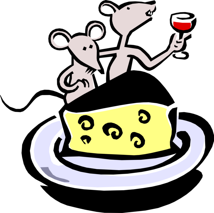 Vector Illustration Of Cartoon Mice Dining On Wine - Narrative Text The Little Mouse (704x700)