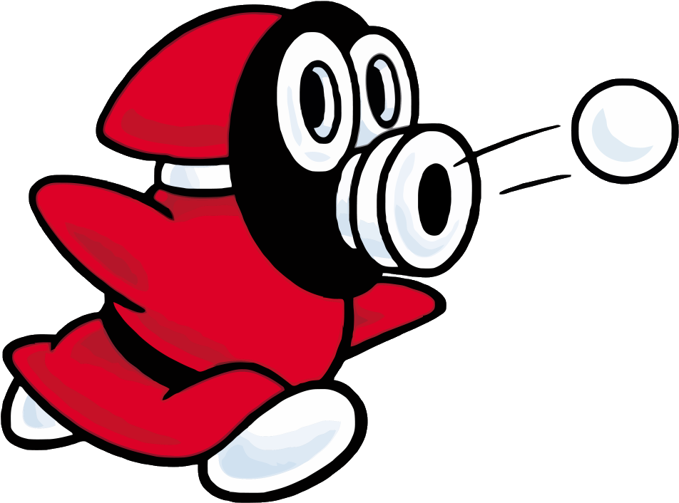 Artwork Of A Snifit From Super Mario Bros - Super Mario Bros 2 Enemies (972x721)
