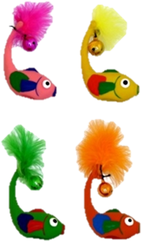Papillon Fish Cat Toy - Cartoon (1125x1046)