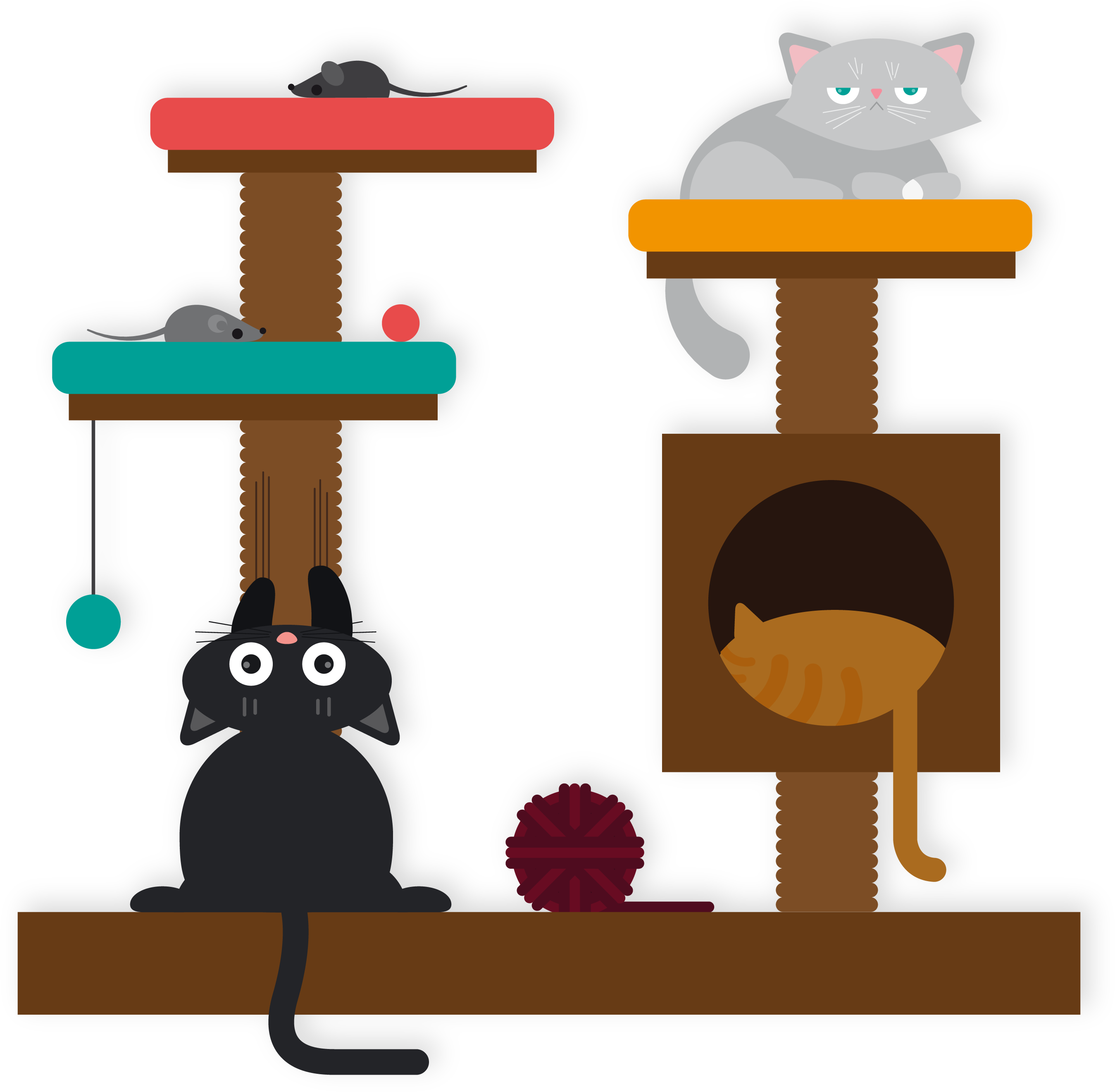 Cat Play And Toys Felidae Illustration - Cat (3860x3195)