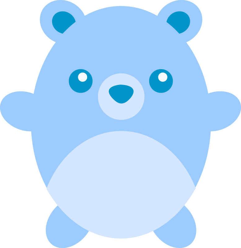 Cute Chubby Blue Teddy Bear - Blue Teddy Bear Clipart (777x800)