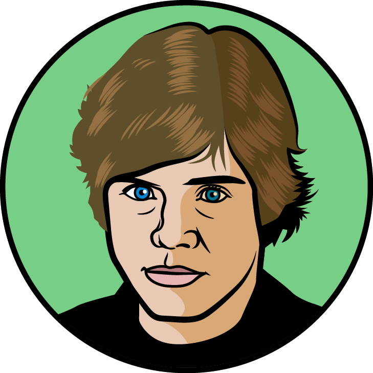 No One's Better At Working The Count Than Yoda, Which - Luke Skywalker Drawing Face (729x729)