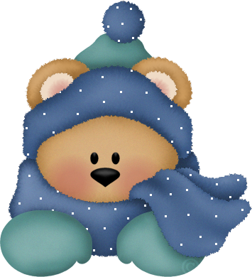 Teddy Bear Clipart Winter - Winter Teddy Bear Clip Art (355x390)