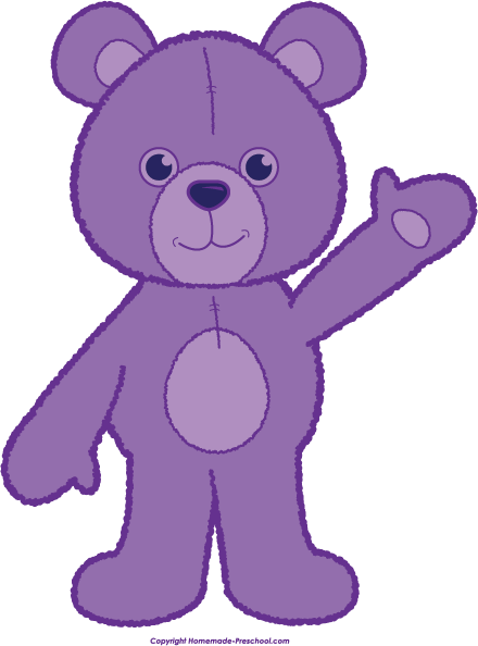 Click To Save Image - Purple Teddy Bear Clipart (440x594)