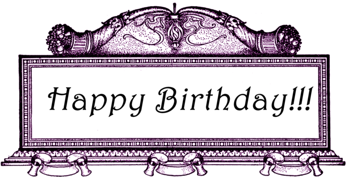 Free Vintage Digital Stamp Ornate Frame Happy Birthday - Digital Stamp (699x359)