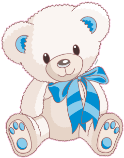 Adesivo De Parede Ursinho Com Detalhes Azul - Convite Cha De Bebe Principe (350x350)
