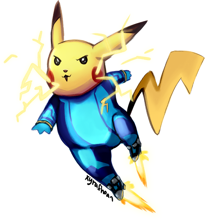 Pikachu Clipart Suit - Pikachu In Zero Suit Samus (709x759)