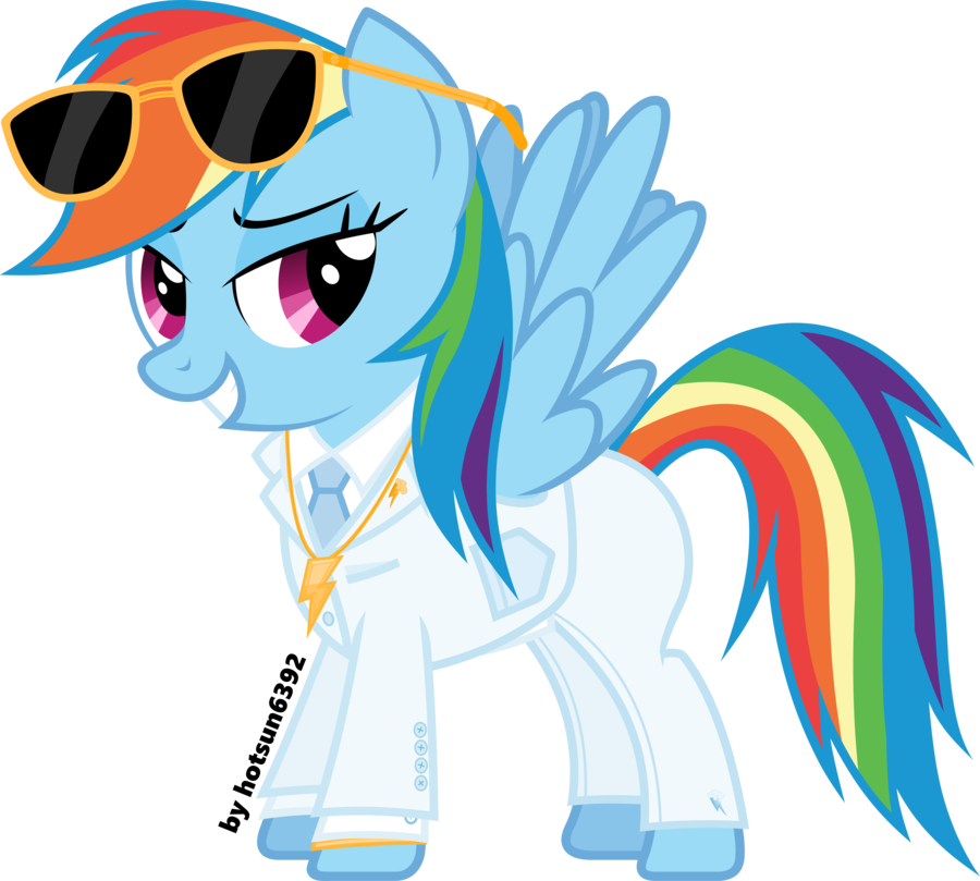 White Suit Rainbow Dash By Hotsun6392 - Rainbow Dash In A Suit (900x809)