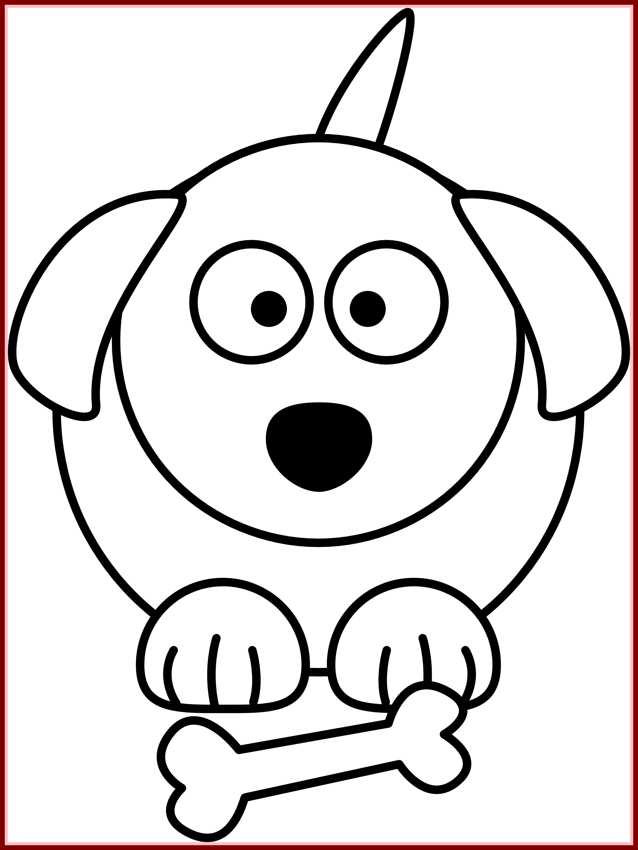 Dog Cartoon Dog Cartoon Nose Appealing Dog Black And - Cartoon Dog Coloring Pages (2029x2703)