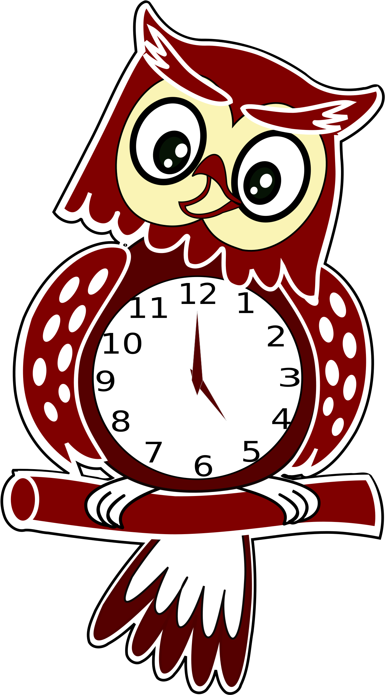 Owl Cartoon Png 23, Buy Clip Art - Clock (1697x2400)