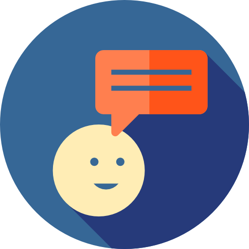 We Place An Emphasis On Speaking , Because Of The Lack - Talking Icon Flat (512x512)
