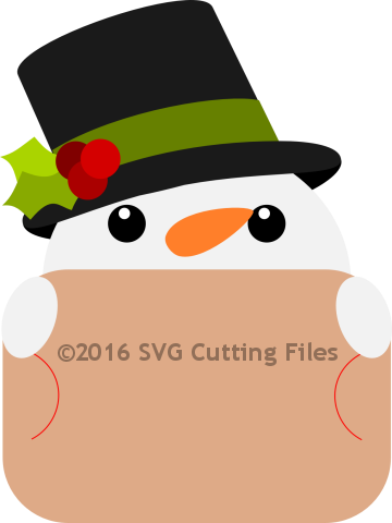 Snowman Top Hat Giftcard Peeker - Top Hat (360x480)