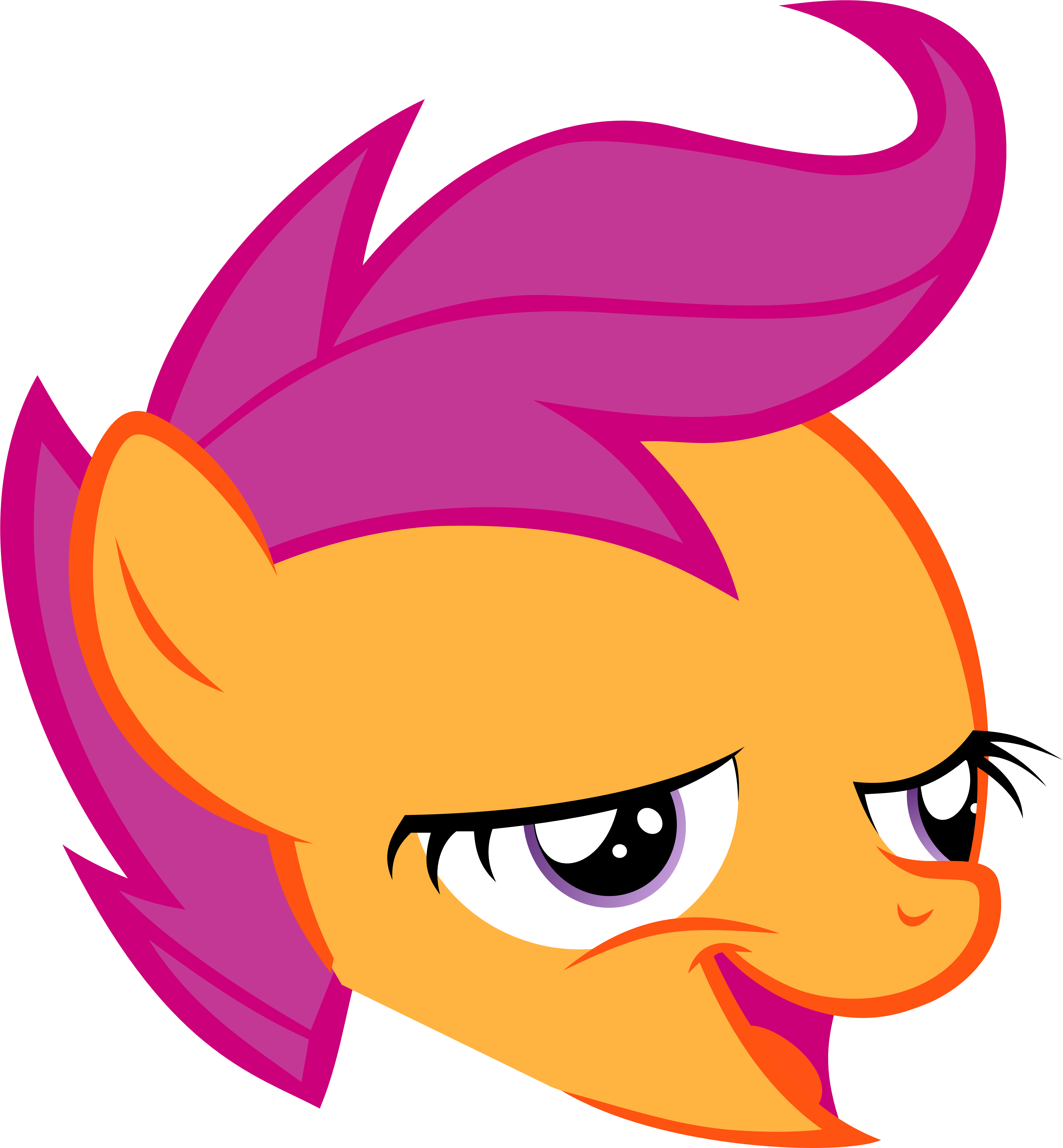 Scootaloo Pink Yellow Nose Vertebrate Head Purple Clip - Portable Network Graphics (4665x5000)