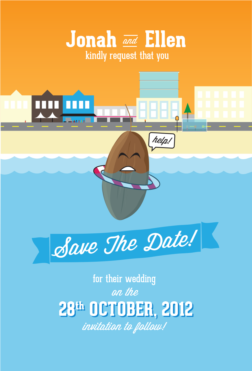 Illustrated 'save The Date' Card - Save The Date (2385x1508)