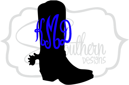 Cowgirl Boot Monogram - Shoe Vector (432x289)