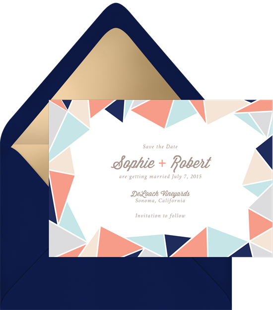 Crystal Border Save The Date In Pink - Save The Date (550x625)