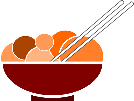 Dinner, Illustration, Food, Chopsticks - Chinese Food Illustration Png (452x340)