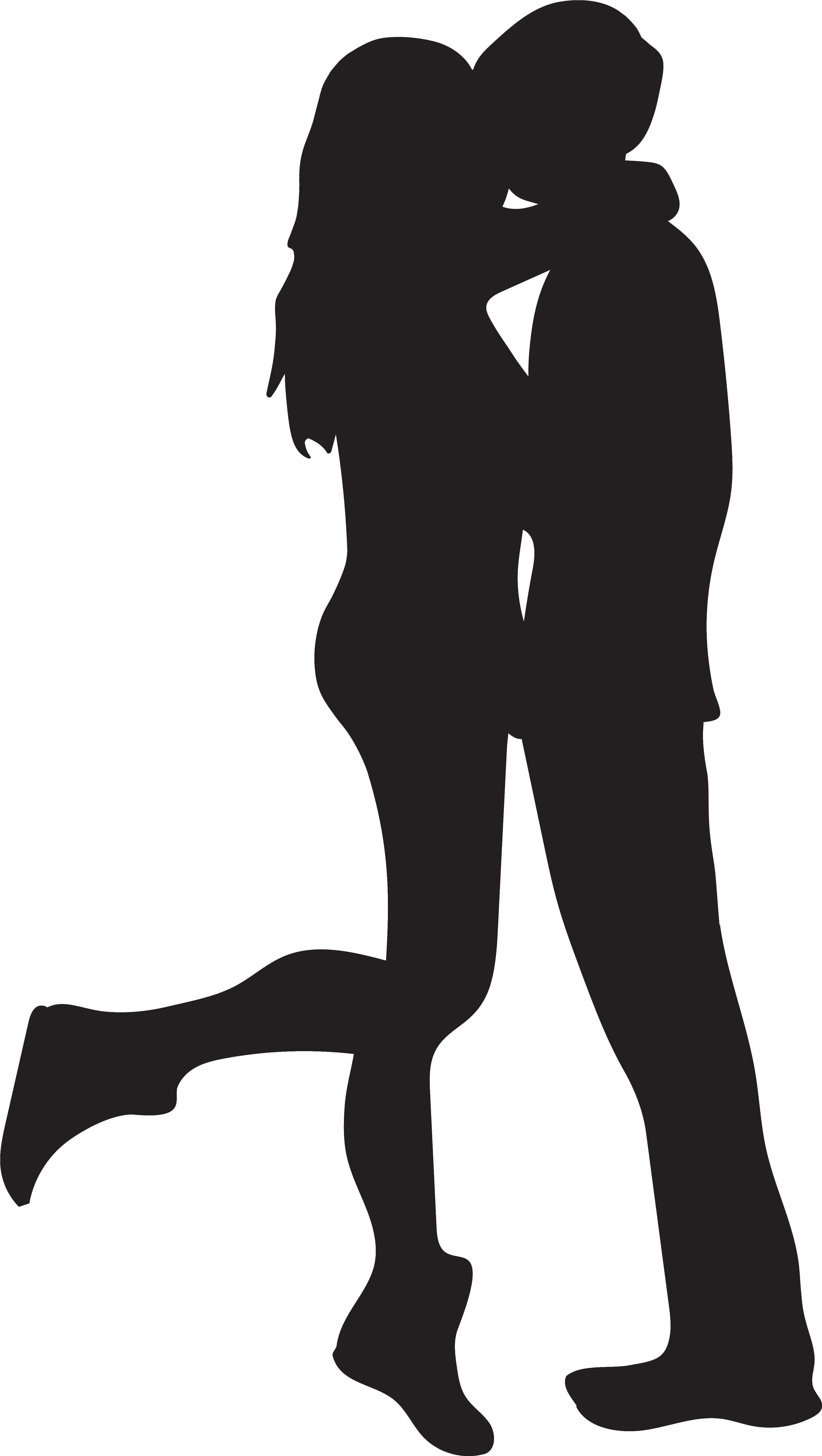 Kissing Couple Silhouettes Png Clipart Image - Couple Kissing Silhouette Png (3559x6308)