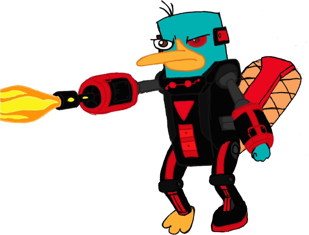 Dra-zednamun 19 19 Perry The Platypus Clipart By Redjoey1992 - Second Dimension Perry The Platupus (1280x1101)