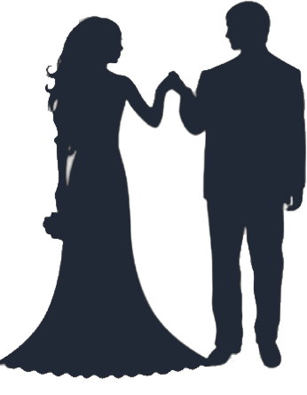Bride And Groom Silhouette (346x445)