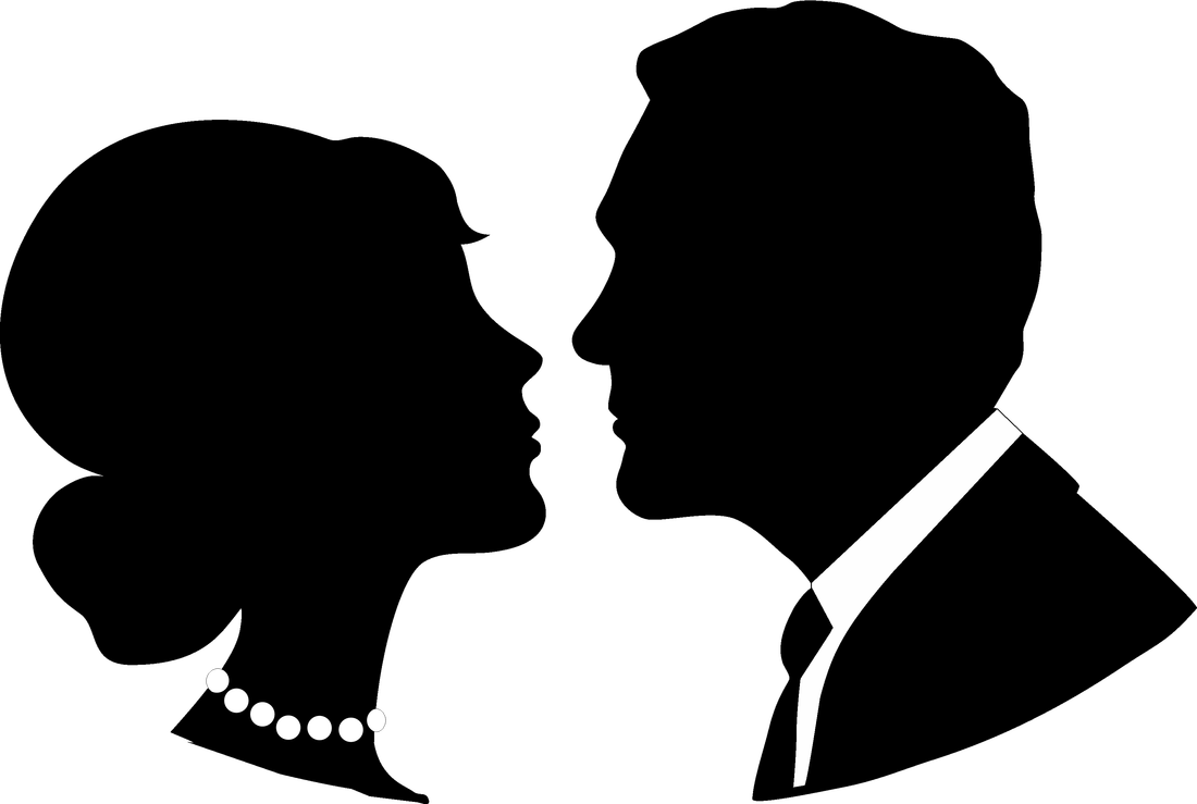 Groom Clipart Face - Bride Face Silhouette Png (1100x739)