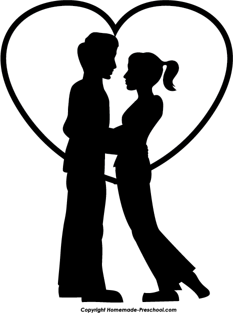Romantic Clipart Black And White - 24 Year Anniversary (466x627)
