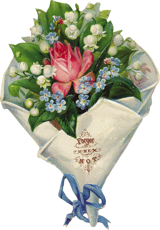 Perfect Nosegay Of Forget Me Nots, Lily Of The Valley - Bouquet (557x800)