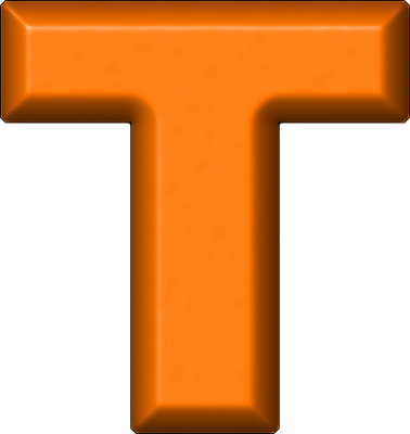 Orange Refrigerator Magnet T - Orange Letter T Png (378x400)