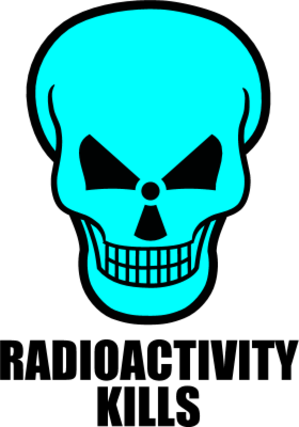 Skull Smiling Radioactivity Kills - Skull And Crossbones (600x857)