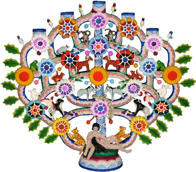 Mexican Tree Of Life Drawing - Tree Of Life Mexican (400x347)