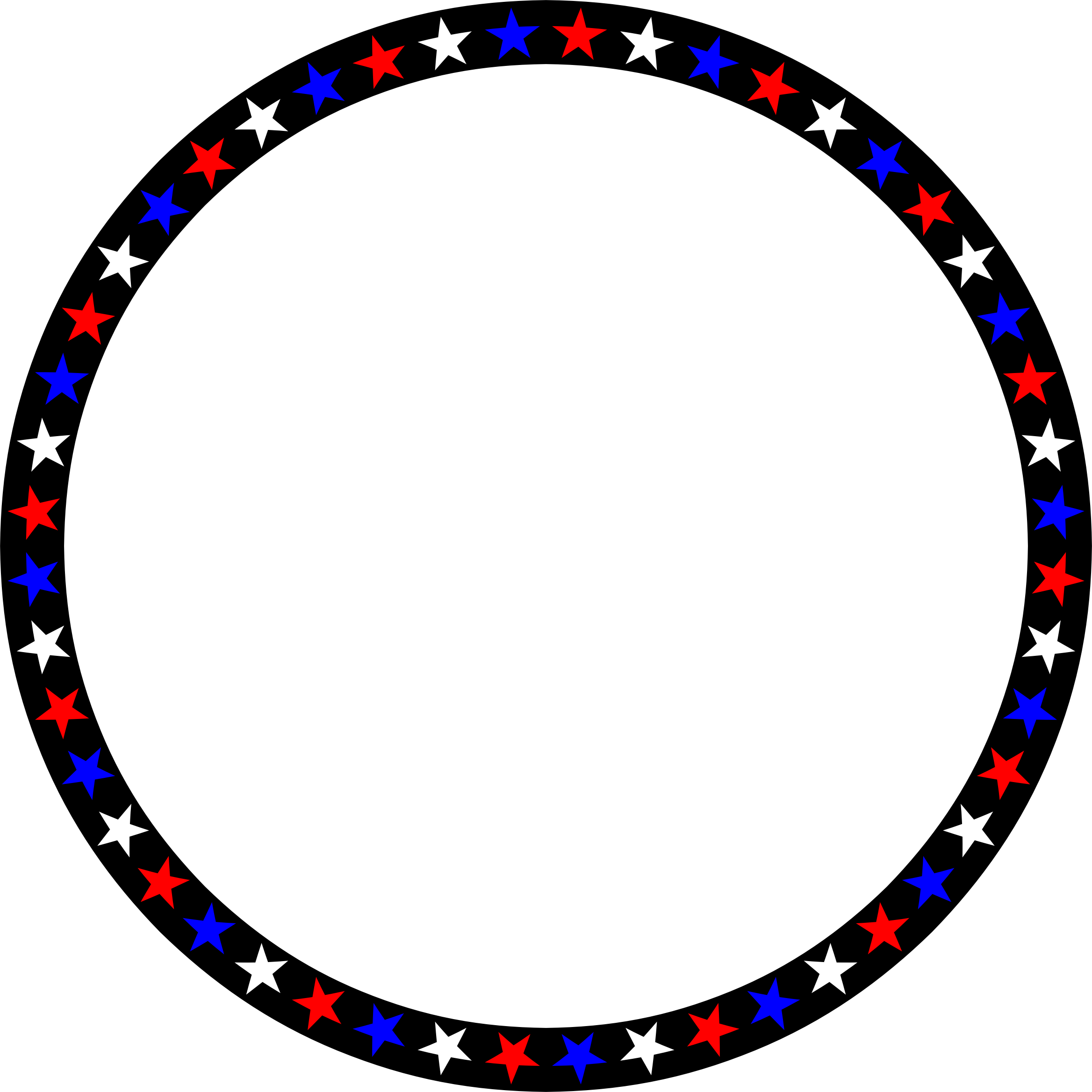Red White Blue Stars Circle - Voting Sticker (2336x2336)