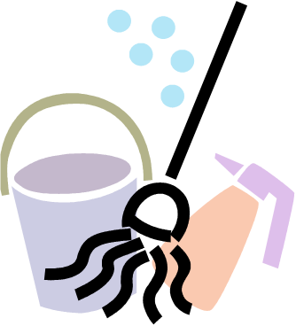 Mop And Bucket - Housewok Png (436x480)