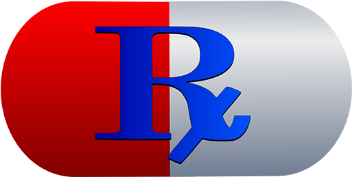 Red White Capsule Blue Rx Clip Art Image - Capsule Rx Logo (512x512)