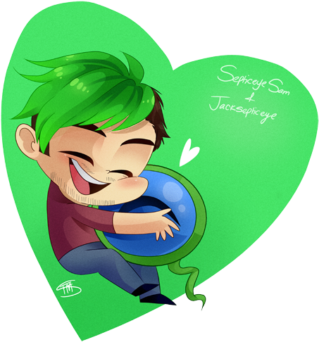 Tiny Box Tim And Septic Eye Sam On The Tiny Box Tim - Chibi Jacksepticeye (600x552)