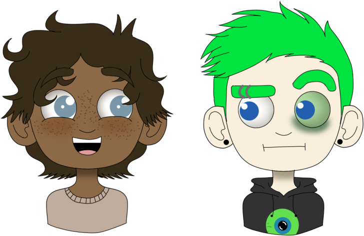 Sam And Tim By Paperfoldingrabbit - Cartoon (1024x512)