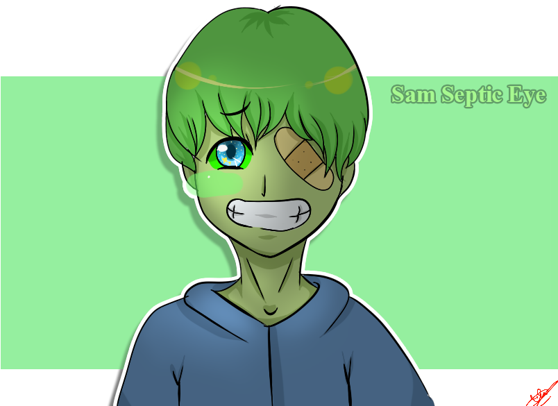 Sam Septic Eye Human By Redravie - Septic Sam As A Human (803x615)