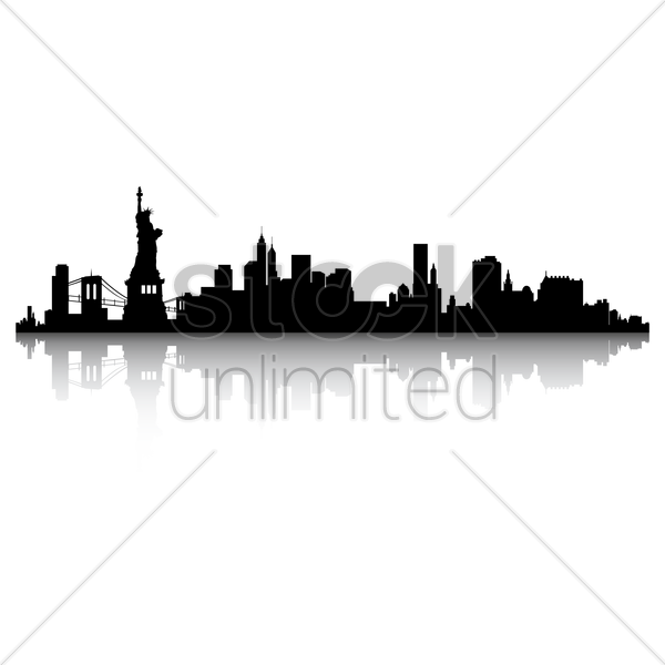 New York Skyline Silhouette Vector Image - New York City Skyline Silhouette Clip Art (600x600)