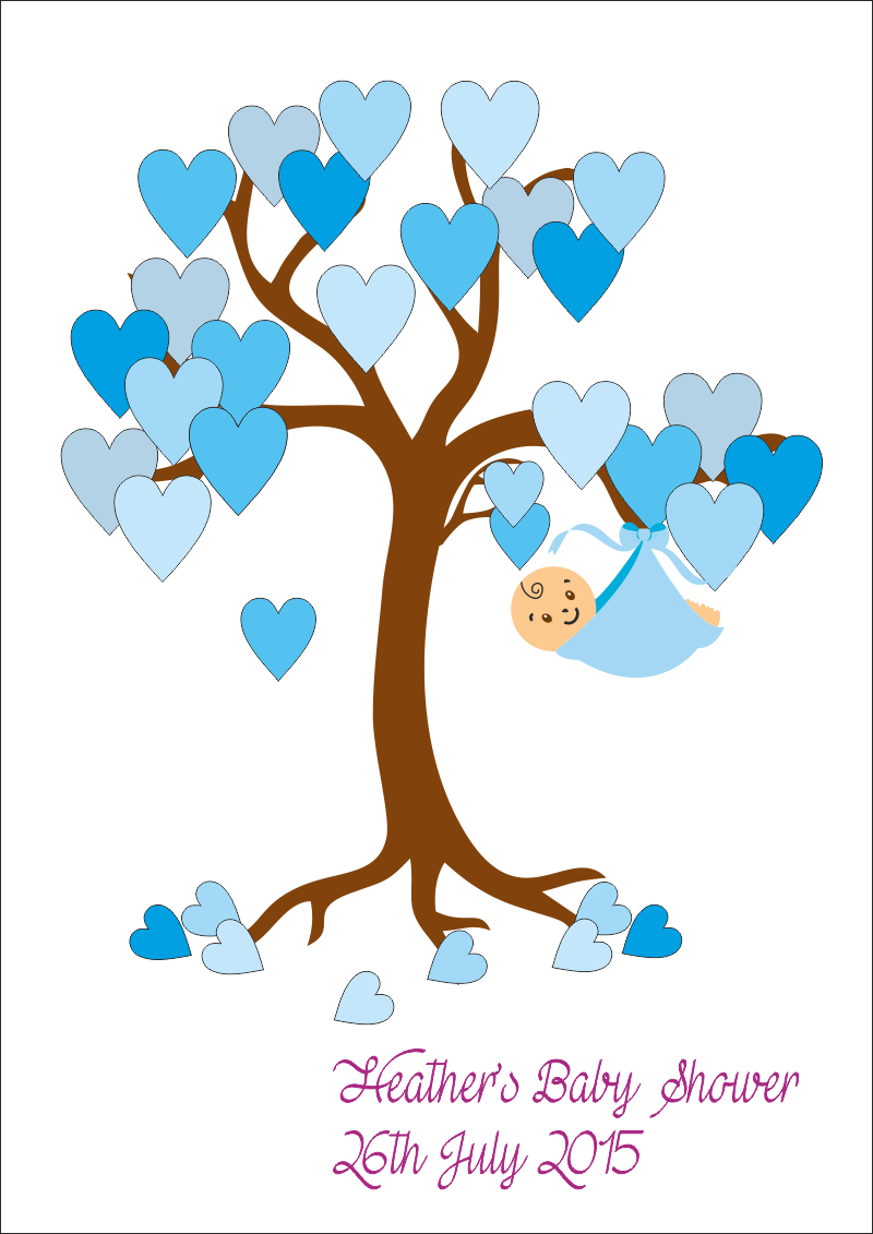 Baby Shower Tree Keepsake Poster Printed Pressies Baby - Family Tree In Handprints (800x1131)